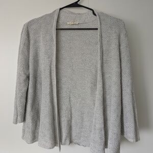 Eileen Fisher Light Gray Open-Front Cardigan